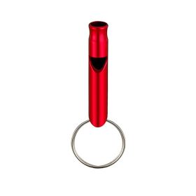 1pc Aluminum Whistle With Keychain; Sturdy Lightweight Whistle; For Signal Alarm; Outdoor Camping; Hiking Accessories