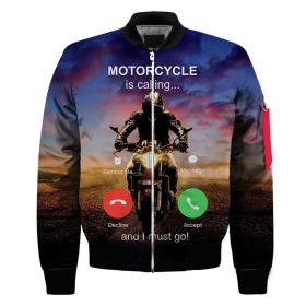 European And American Code Cross-Border Men's 3D Digital Color Printing Flight Jacket, Motorcycle Flight Suit One Drop Delivery (Option: M-B)